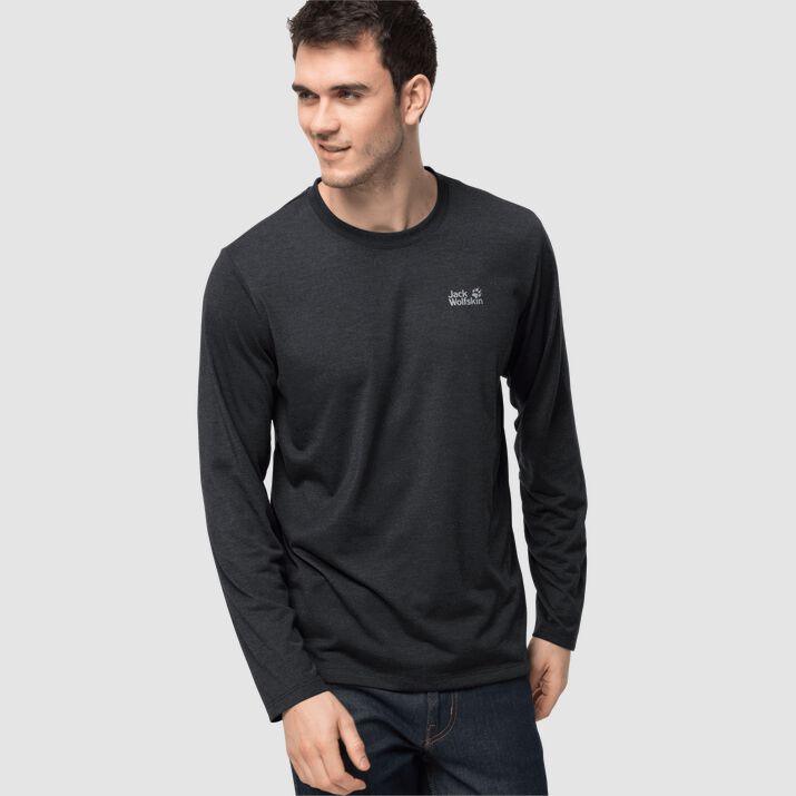 Jack Wolfskin Mens Jwp Long Sleeve T-shirt Black 620918LPX